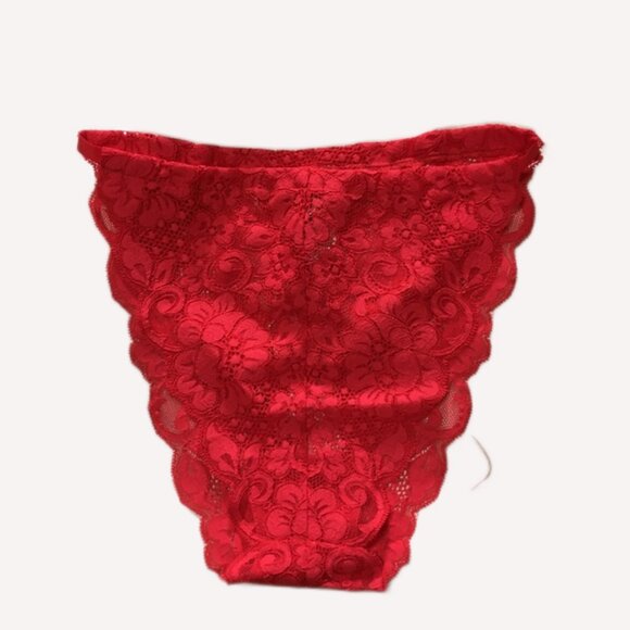 Free People- We are HAH -Chase Me Down Lace Panty in Siren Red Size M - Picture 2 of 6